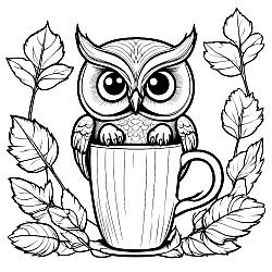 Owl Sitting On A Mug