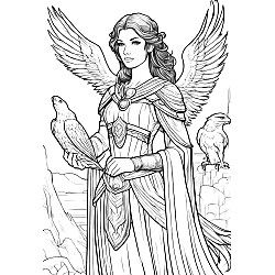 Fantasy Female With Gryphons