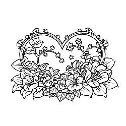 Heart Shaped Frame With Flowers