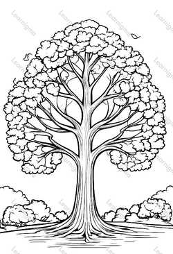 Tree Model To Color In Tree | Coloring Pages | Learnigma