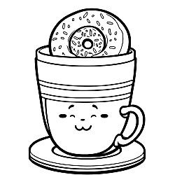 Smiling Cup With Donut