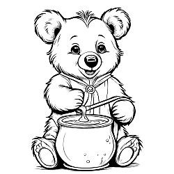 Baby Bear With Pot Of Honey