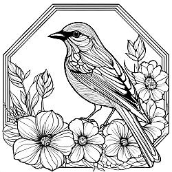 Bird In Flowers