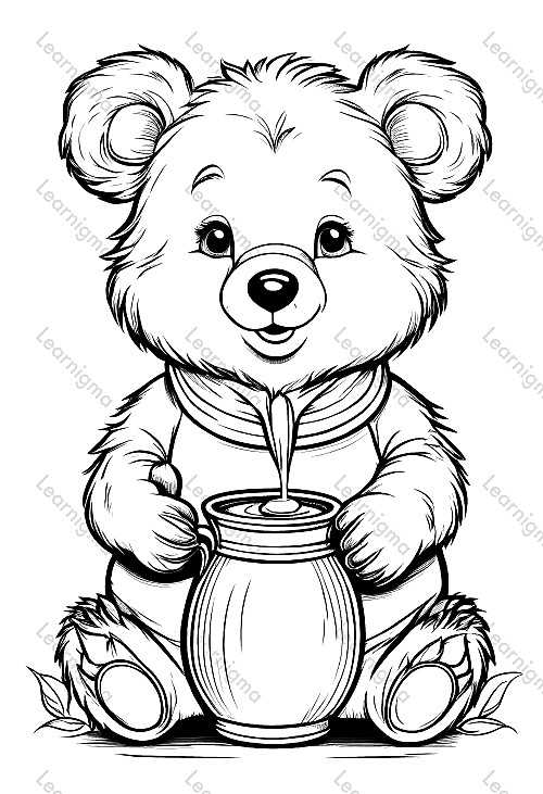 Little Bear With Honey Jar