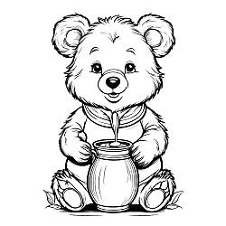 Little Bear With Honey Jar