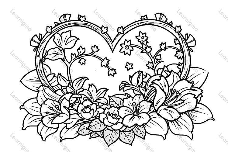 Heart Shaped Frame With Flowers