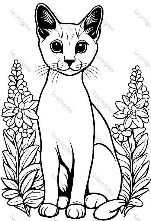 Cat In Flowers