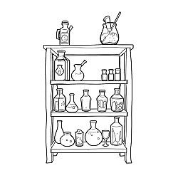 Shelf With Potions