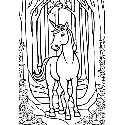 Unicorn In A Forest